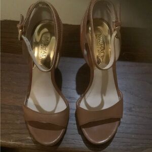 Michael Kors Tan Wedge Sandals